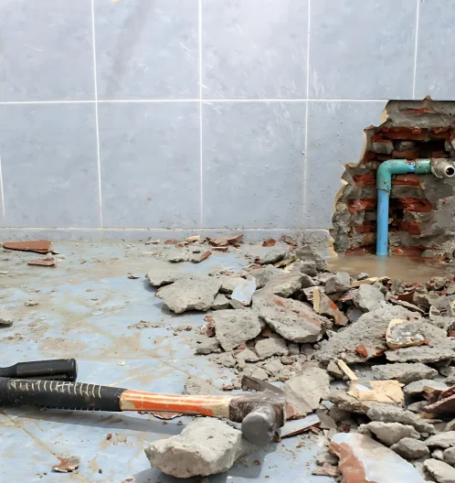 Fontanero en un baño